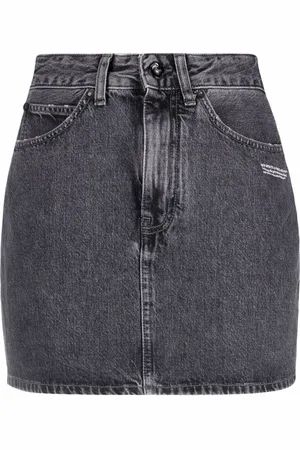 OFF-WHITE Logo-print denim skirt