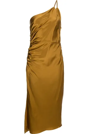 Michelle Mason Gathered-detail silk dress