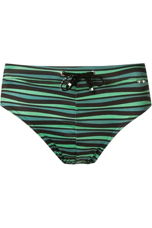 AMIR SLAMA Horizontal-stripe swimming trunks