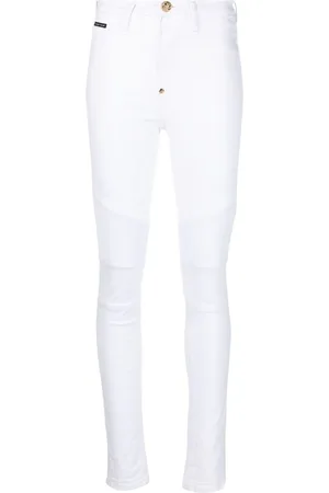 Philipp Plein High-waisted Biker jeans