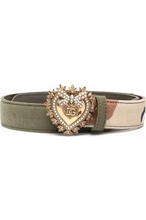 Dolce & Gabbana Mulher Cintos & Suspensórios - Camouflage-print heart-motif belt