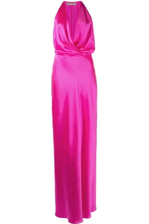 Michelle Mason Draped-detail halterneck gown