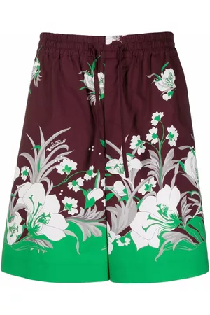 VALENTINO GARAVANI Homem Calções - Floral-print drawstring shorts