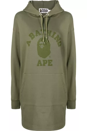 A Bathing Ape Mulher Vestidos Estampados - Logo-print hoodie dress