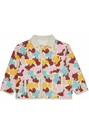 Palm Angels Menina Casacos de Penas & Acolchoados - Abstract bear-print quilted jacket