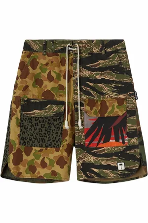 Palm Angels Multi-print drawstring cargo shorts