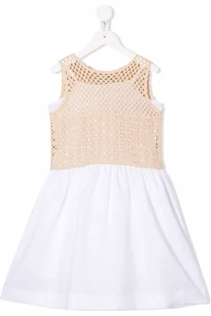 Il gufo Crochet-top linen dress