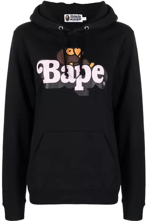 A Bathing Ape Mulher Hoodies - Logo-print cotton hoodie