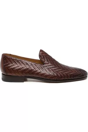 Magnanni Interwoven leather loafers