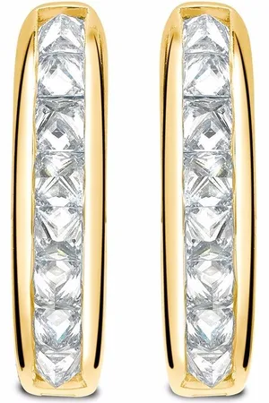 Pragnell 18kt yellow RockChic diamond hoop earrings