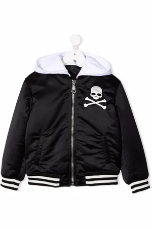 Philipp Plein Hooded skull bomber jacket