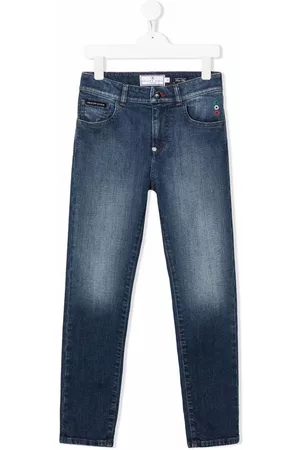 Philipp Plein Menino Slim - Logo-patch slim-cut jeans