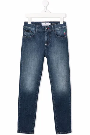 Philipp Plein Logo-patch slim-cut jeans