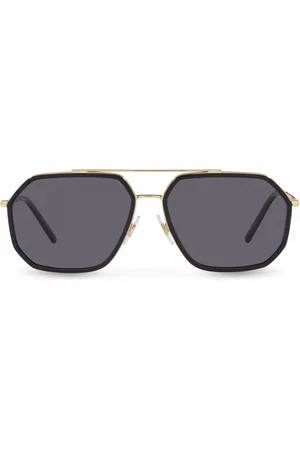 Dolce & Gabbana Double-bridge pilot-frame sunglasses