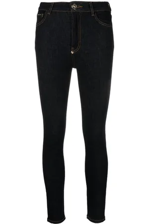 Philipp Plein Skull embroidered logo skinny jeans