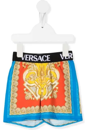 VERSACE Menino Calções - Baroque-pattern print shorts
