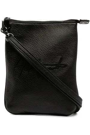 YOHJI YAMAMOTO Logo-embroidered leather shoulder bag