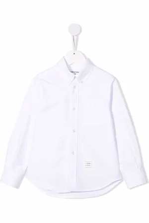 Thom Browne Logo-tag cotton shirt