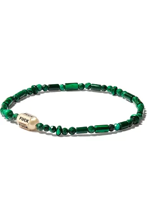 LUIS MORAIS 14kt yellow Bolt Bead malachite bracelet