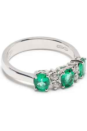 Leo Pizzo 18kt white gold diamond emerald Eternity band ring