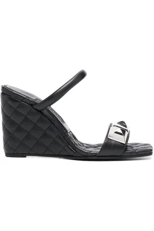 Philipp Plein Matelasse leather wedges