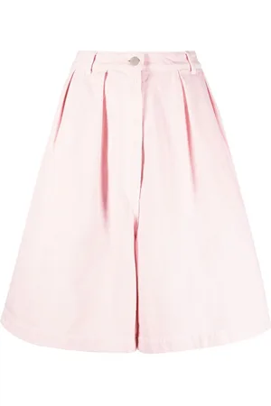 RAF SIMONS Pleated denim shorts