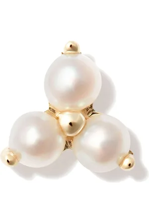 Maria Tash 18kt yellow Trinity pearl-detail earring