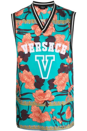 VERSACE Homem T-shirts & Manga Curta - Floral-print logo top