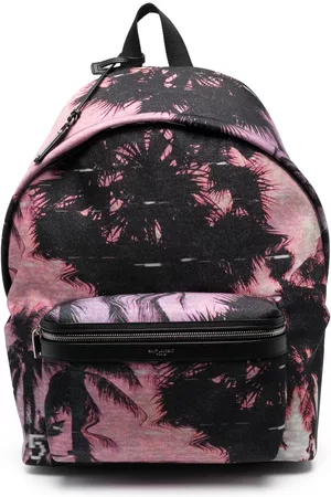 Saint Laurent Homem Mochilas - Hawaiian-print backpack