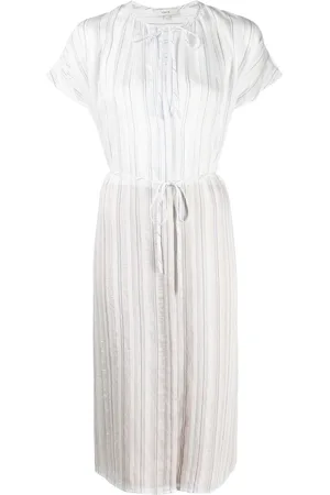 Vince Drapey stripe shirred dress