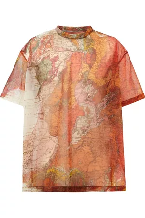 Burberry Homem T-shirts & Manga Curta - Map print mesh T-shirt