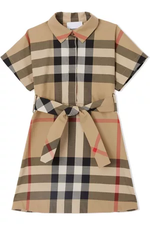 Burberry Vintage Check-print tied-waist shirt dress