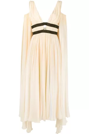 Pinko Cold-shoulder pleat-effect gown