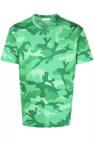 Valentino Homem T-shirts & Manga Curta - Camouflage-print cotton T-shirt