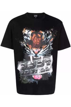Roberto Cavalli Homem T-shirts & Manga Curta - Tiger-print short-sleeved T-shirt