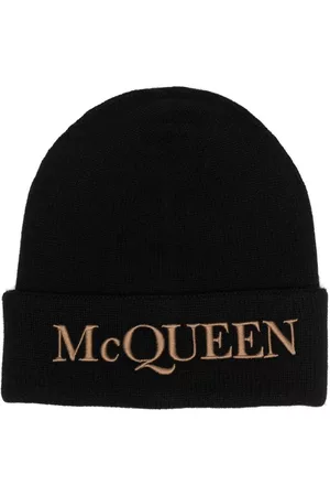 Alexander McQueen Embroidered-logo ribbed beanie