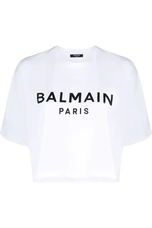 Balmain Cropped logo-print T-shirt