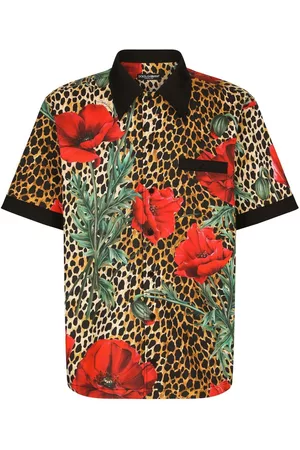 Dolce & Gabbana Leopard floral-print short-sleeve shirt