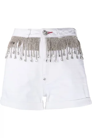 Philipp Plein Crystal-embellished denim shorts