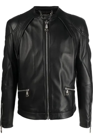 Philipp Plein Zip-through biker jacket