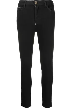 Philipp Plein Metallic skull skinny jeans
