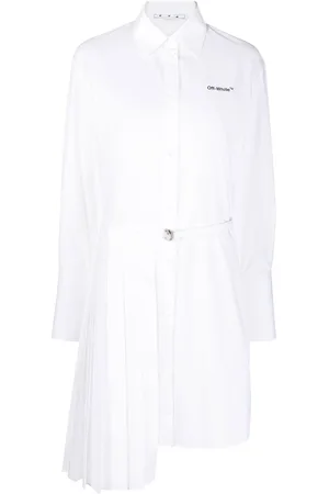 OFF-WHITE Asymmetric pleated shirt dress