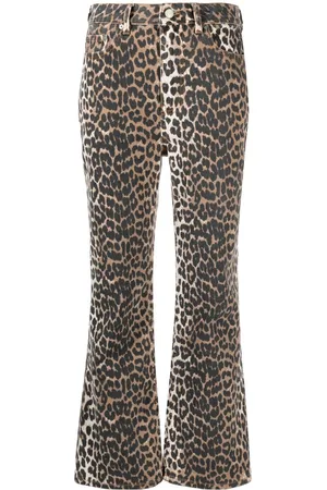 Ganni Betzy leopard cropped jeans