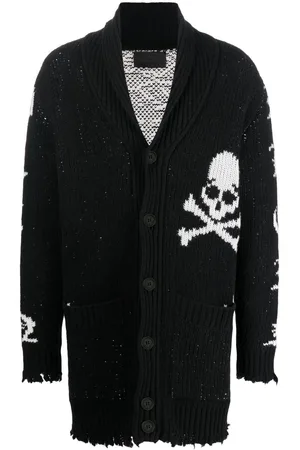 Philipp Plein Intarsia-knit logo cardigan