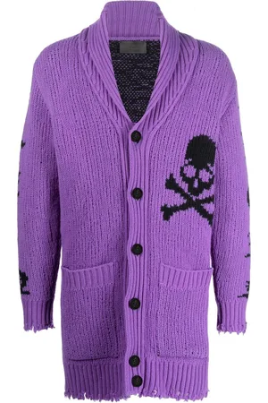 Philipp Plein Intarsia-knit logo cardigan