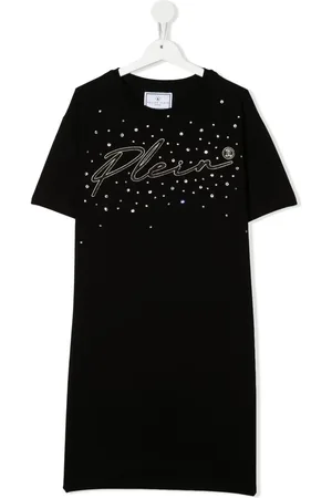 Philipp Plein Embroidered-logo T-shirt dress