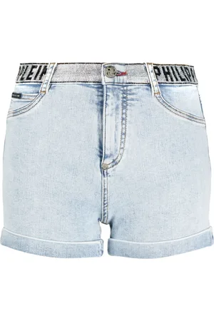 Philipp Plein Logo-embellished denim shorts