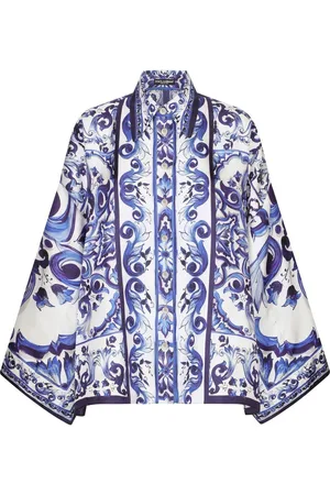 Dolce & Gabbana Majolica-print batwing-sleeve shirt