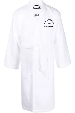 Karl Lagerfeld Logo-embroidered organic cotton robe