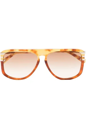 Chloé Pilot-frame tortoiseshell-effect sunglasses